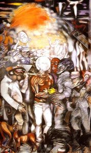 “Flagelo de Lucas da Feira”. Acrílico sobre tela, 240 x 150. 1987.